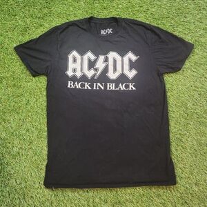 AC/DC Black Graphic 'Back In Black' Short Sleeve Tee